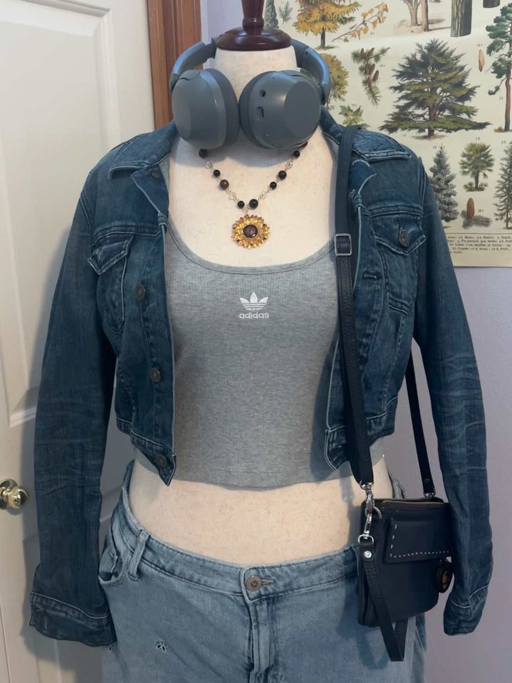 7 For All Mankind Dark Indigo Cropped Denim Jacket